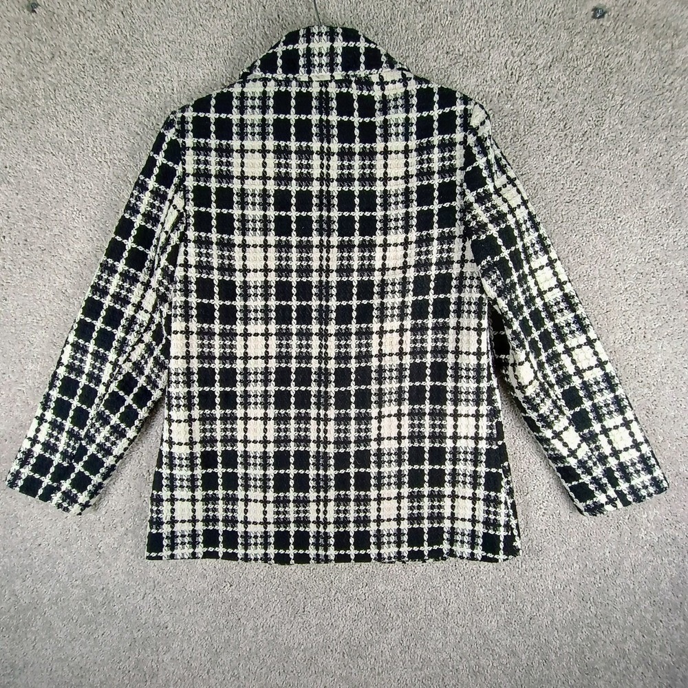 Requirements Plaid Tweed Coat Jacket Womens 8 Preppy Y2K Old Money Preppy - Picture 6 of 11